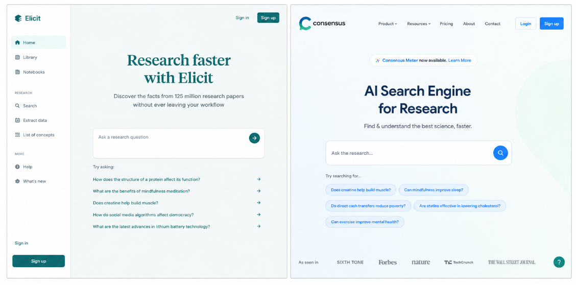 Elicit vs Consensus AI