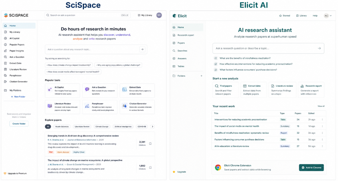 SciSpace vs Elicit AI