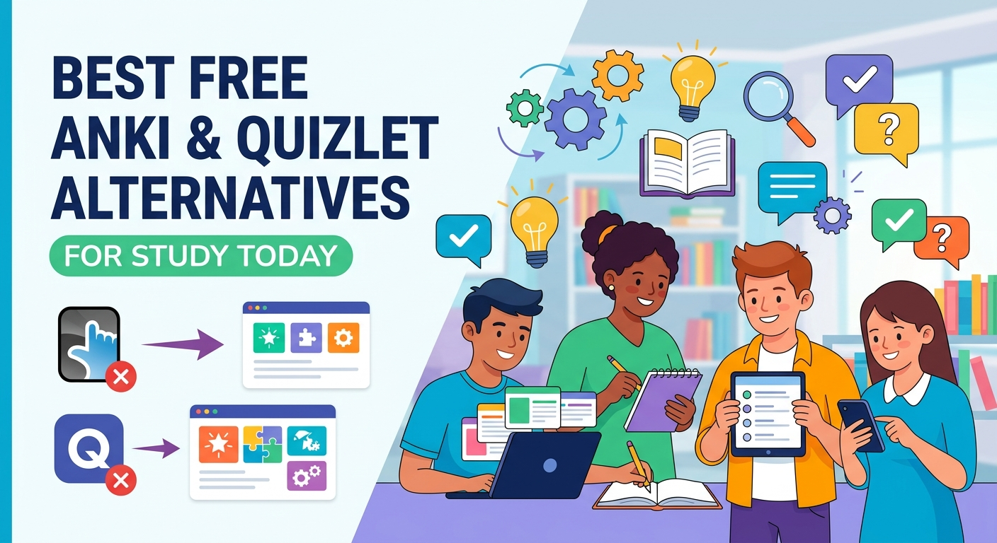 Best Free Anki and Quizlet Alternatives for Study Today