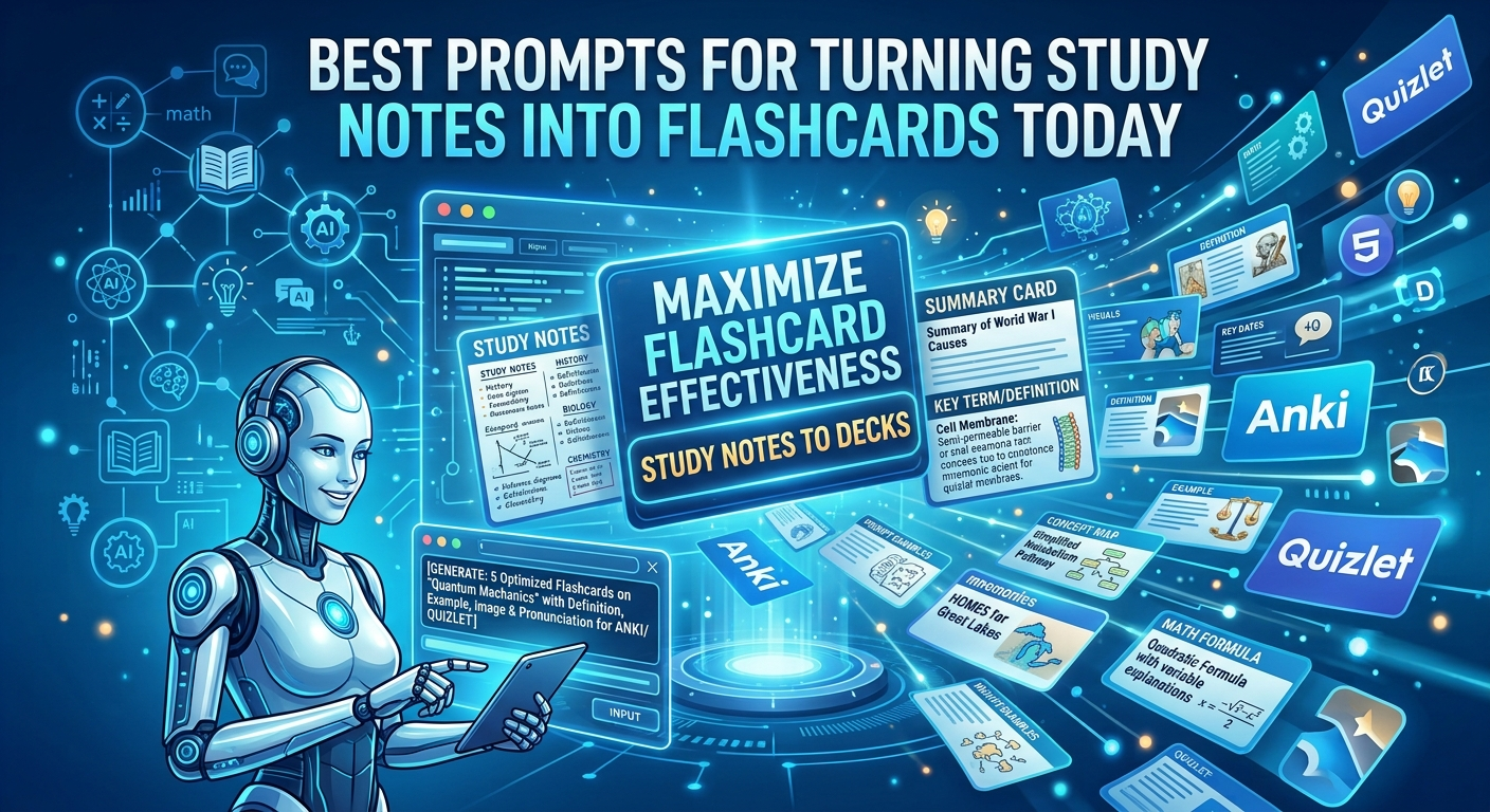 Best Prompts for Turning Study Notes Into Flashcards Today