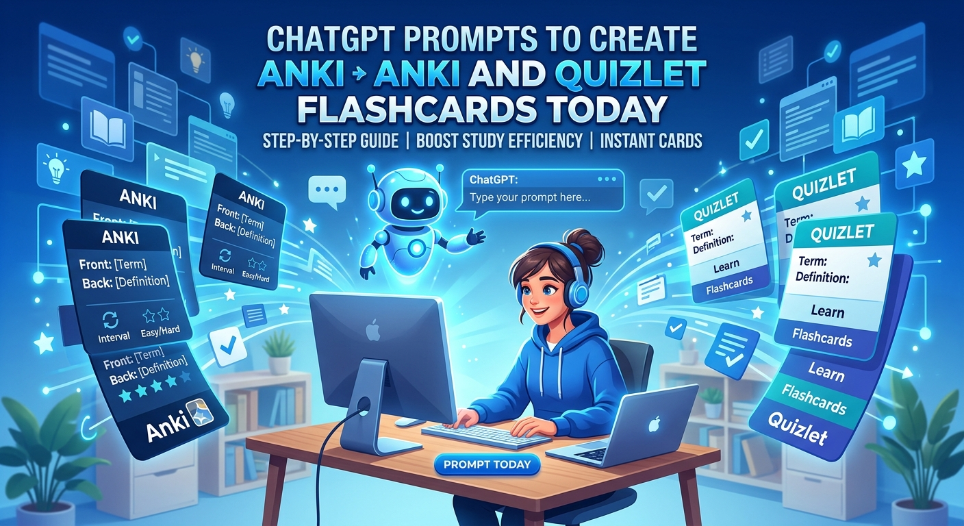 ChatGPT Prompts to Create Anki and Quizlet Flashcards Today