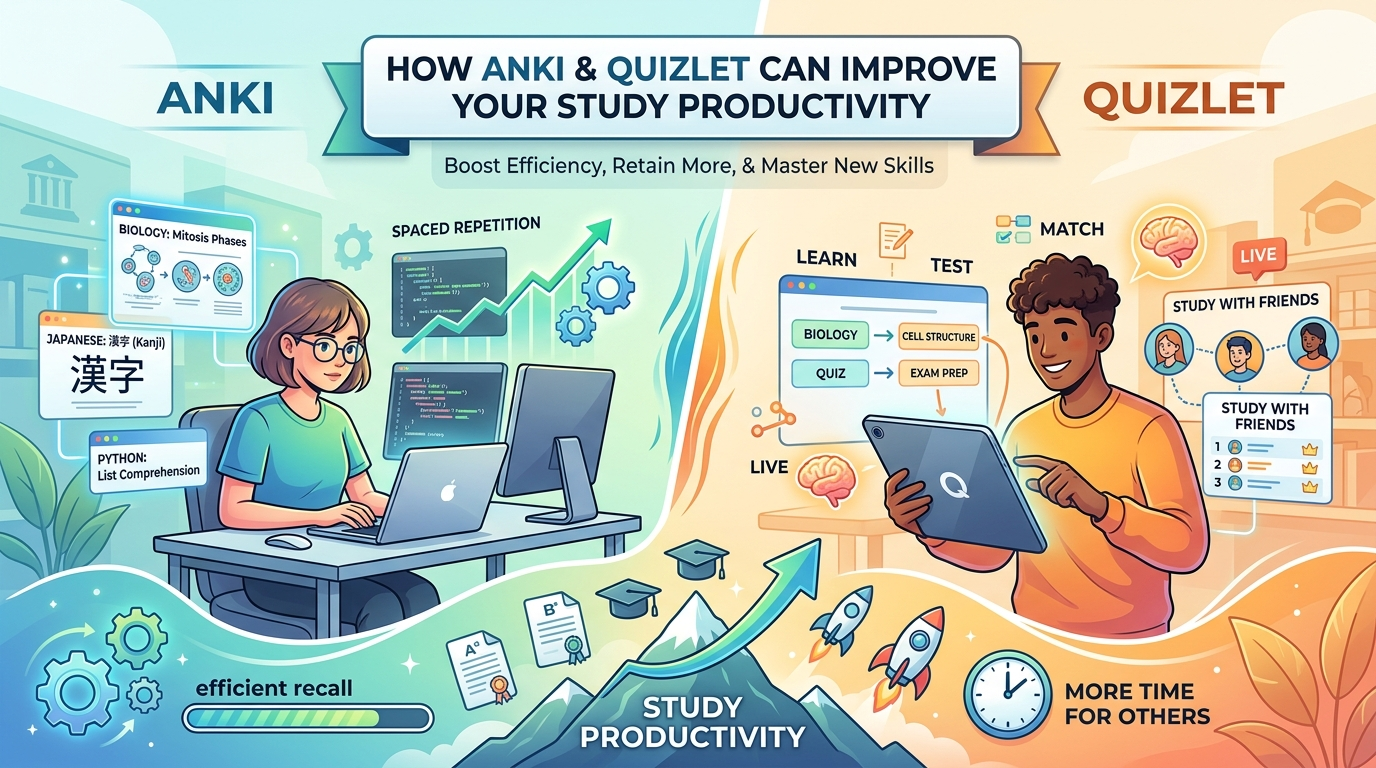 How Anki and Quizlet Can Improve Your Study Productivity